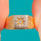 Early Victorian 18ct Gold Diamond Star Cigar Band, Engraved Shoulders c.1849