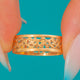 Antique French 14ct Gold Pierced Filigree Cigar Band Ring