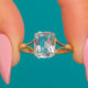 Art Deco 9ct Gold Aquamarine Ring, 4.70ct Aquamarine