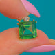 9ct Gold Green Tourmaline Diamond Charm, 2.60ct Tourmaline