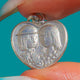 French Les Amoureux de Peynet 'The Lovers' Silver Heart Charm
