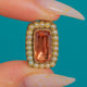 Georgian 9ct Gold Imperial Topaz Pearl Pendant
