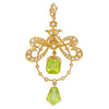 Antique 15ct Gold Peridot Pearl Pendant (4.00ct), Brooch Fitting