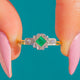 Art Deco 18ct Gold & Platinum Emerald Engagement Ring