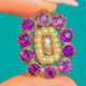 Georgian 9ct Gold Amethyst Pearl Cluster Pendant, c.1820