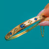 Victorian 9ct Gold Sapphire & Diamond Seven Stone Bangle