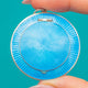 Edwardian Silver Blue Guilloche Enamel Mirror Compact Pendant