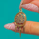Dainty Victorian 15ct Gold Peacock Feather Black Enamel Tassel Charm, c.1860