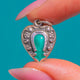 Antique Silver Blue Enamel Lucky Horseshoe Heart Charm