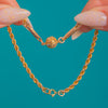 9ct Gold Rope Chain & Fetter Orb Motif Bracelet