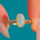 Art Deco 18ct Gold Oval Opal Solitaire Ring