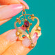 Edwardian 9ct Gold Garnet Flowers Pendant
