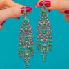 Iberian 18ct Gold & Silver Emerald Rose-Cut Diamond Drop Earrings c.1780-1790