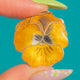 1940's Sterling Silver Yellow Enamel Pansy Pendant