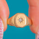 9ct Gold Diamond Star-Set Signet Ring