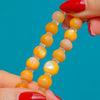 Antique Art Deco Orange Mother-of-Pearl Balamuti Bead Flapper Necklace