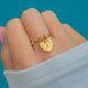 Antique 9ct Gold Heart Padlock Ring, Heart Engraved Band c.1919