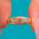 Antique 18ct Gold Ruby & Diamond Star-Set Gypsy Ring