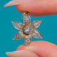 Antique 9ct Gold Diamond Flower Pendant