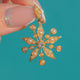 15ct Gold Pearl Diamond Snowflake Pendant