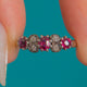 Antique 18ct Gold Ruby Diamond Stacking Ring