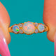 Antique 18ct Gold Opal Diamond Seven Stone Ring