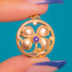French Gold Fixe Blue Paste Clover Pendant