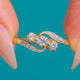 Antique 18ct Gold Diamond Three Stone Bypass Twist Ring, 0.25ct
