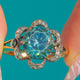 Antique 18ct Gold Zircon Rose-Cut Diamond Flower Ring, 4.00ct Zircon
