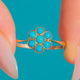 Dainty Antique 9ct Gold Turquoise Flower Ring