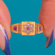 Antique 15ct Gold Ruby & Pearl Flower Stacking Ring c.1891