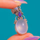 Vintage Silver Rose Quartz Cabochon Amethyst Pendant