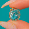 Edwardian Silver & 9ct Gold Blue Zircon Charm 2.40ct