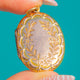 9ct Gold Engraved Wreath Oval Locket