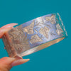 Antique Sterling Silver Engraved Ivy Leaves Bangle