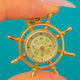 Antique 9ct Gold Ship's Wheel Compass Pendant