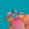 Art Deco 15ct Gold & Platinum Oval Zircon Diamond Ring, 1.30ct Zircon
