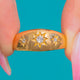 Rare Chester Hallmark Domed 18ct Gold Diamond Star Gypsy Ring c.1905