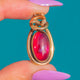 Antique 9ct Gold Foiled Garnet Cabochon Pendant